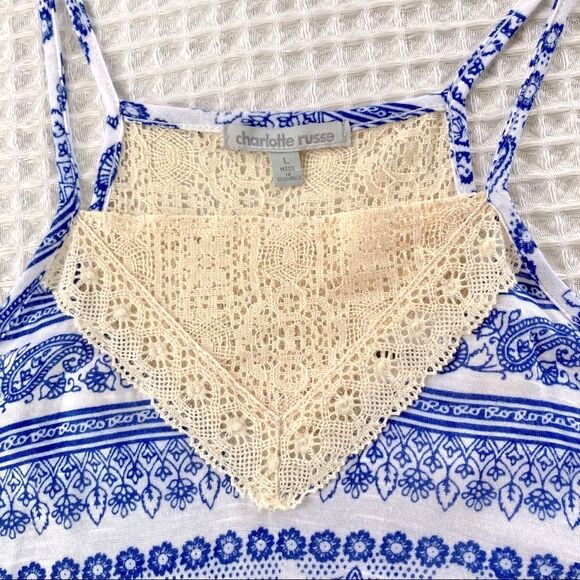 Bohemian Boho Paisley High Low Racerback Sleeveless Tank Womens Large - Picture 12 of 16